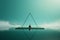 Meditative balance triangle sailing on the teal sky waters