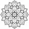 Meditative Black And White Flower Design Coloring Page