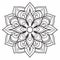 Meditative Flower Design: Intricate Geometric Pattern On White Background