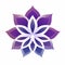 Meditative Flower Logo: Dark Violet And Light Violet Folk Art