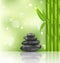 Meditative oriental background with bamboo and hea