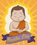 Meditative Scene in Buddha Day, Vector Illustration