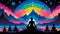 Meditative Spectrum: Seven Seekers Amidst Cosmic Harmony. Generative  AI