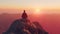 Meditative Sunrise at Mountain Summit