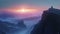 Meditative Sunrise at Mountain Summit
