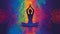 Meditative Yoga Pose amid Vibrant Unity Patterns