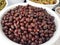 Mediterranean black olives seasoned for consumption