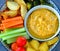 Mediterranean buddha bowl with hummus and salad