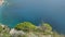 Mediterranean bush scrub aerial view,sea coast natural vegetation,landmark