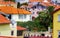 Mediterranean cityscape with orange houses