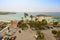 The Mediterranean coast with equipped beach and parking on the island of Cyprus. Ayia Napa. Cyprus