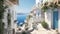 Mediterranean coastal houses whitewashed facades against azure waters
