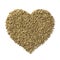 Mediterranean dried za\\\'atar in heart shape on white background close up