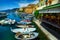 Mediterranean harbor with colorful boats, Camogli resort, Liguria, Italy, Europe