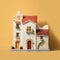 Mediterranean-inspired Model House: A Photorealistic Paper Collage