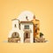 Mediterranean-inspired Old House Illustration In Cinema4d Style