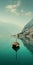 Mediterranean Lake Scene: Calming Desert Landscape With Boat