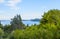 Mediterranean landscape italy, lake Gardasee, view to Rocca di Manerba