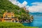 Mediterranean luxury homes and seaside gardens, Portofino resort, Liguria, Italy