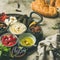 Mediterranean meze starter fingerfood platter, square crop