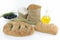 Mediterranean olive breads and raw products.