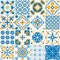 Mediterranean pattern. Decorative lisboa seamless patterns. Ornamental elements for portugal decor mosaic tiles vector