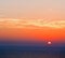 mediterranean red sea in cyclades hill greece sunset and the