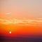 mediterranean red sea in cyclades hill greece sunset and the