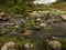 Mediterranean river during summer drought