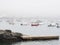 Mediterranean sea with Cadaqués Beach and town