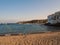 Mediterranean sea with Cadaqués Beach and town