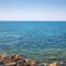 Mediterranean sea coastline near Syracuse city