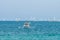 Mediterranean sea. Colorful sea landscape with boat, clear azure water