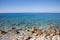 Mediterranean sea in Greece: Ocean background with coast, water