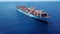 Mediterranean Sea - June 25, 2020: Maersk Hidalgo mega Container Ship. ULCV fully loaded with freight Container.