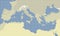 Mediterranean sea pixel colors map