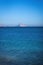 Mediterranean sea with view to mountain range and the rock `Ifach` of Calpe, Albir, Spain