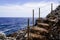 Mediterranean stairs pathway fence in south Antibes southeast coast paca in France