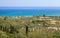 Mediterranean summer landscape. Coastal view of Greek island