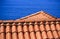 Mediterranean terracotta tiled roof with lightning conductor