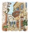 Mediterranean town painting