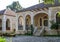 Mediterranean urban landscape, stone house with archs, Jerusalem