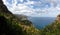 Mediterranean vegetation and smooth cliffs in the North west coast of the spanish island of mallorca