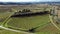 Mediterranean vineyard viewed from above, drone aerial image