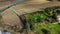 Mediterranean vineyard viewed from above, drone aerial image