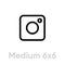 Medium 6x6 icon. Editable Vector Outline.