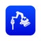 Medium drill truck icon blue vector