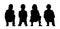 Medium group of children seated silhouette 3