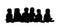 Medium group of children seated silhouette 5