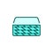 Medium hard bed mattress icon. Health sleep vector illustration.